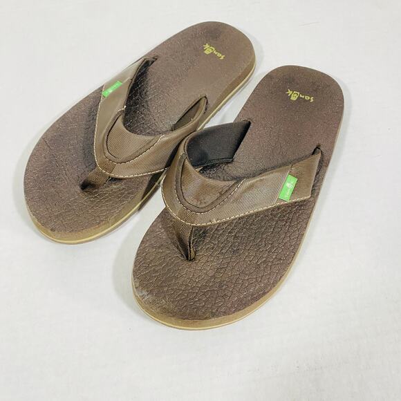 Sanuk Other - Sanuk Youth Root Beer Cozy Flip Flip Sandal Brown Sz 4-5 Youth Style SBS2914